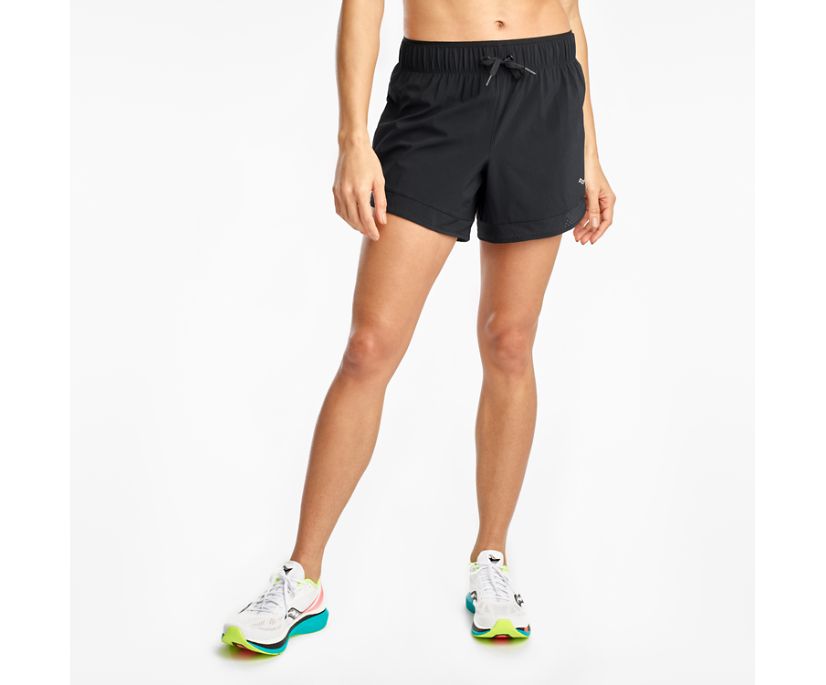 Women's Saucony Outpace 5" Shorts Black | Singapore 313QMAZ